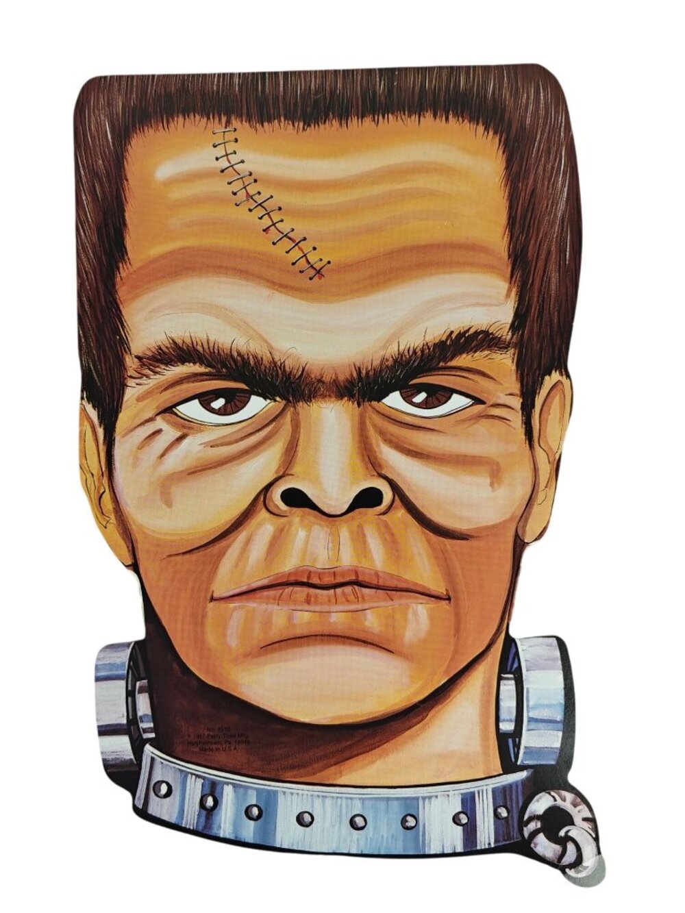 Vintage Frankenstein Die-Cut 13" Halloween Double-Sided Party Time Mfg 1987